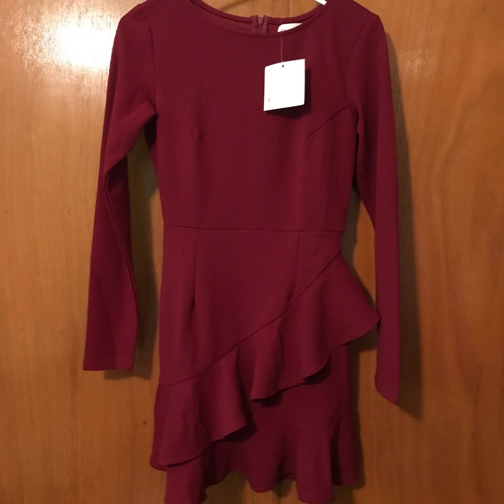 Maroon semi formal mini dress